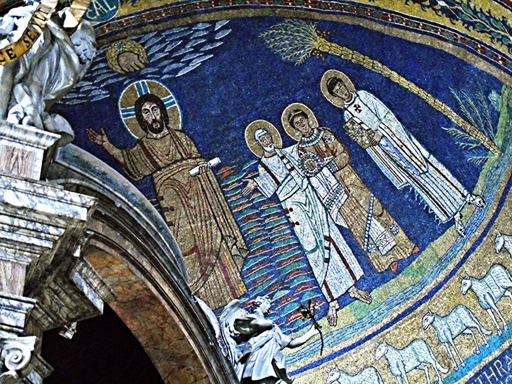 Mosaïque chrétienne de l’abside de l’église Santa Prassede à Rome