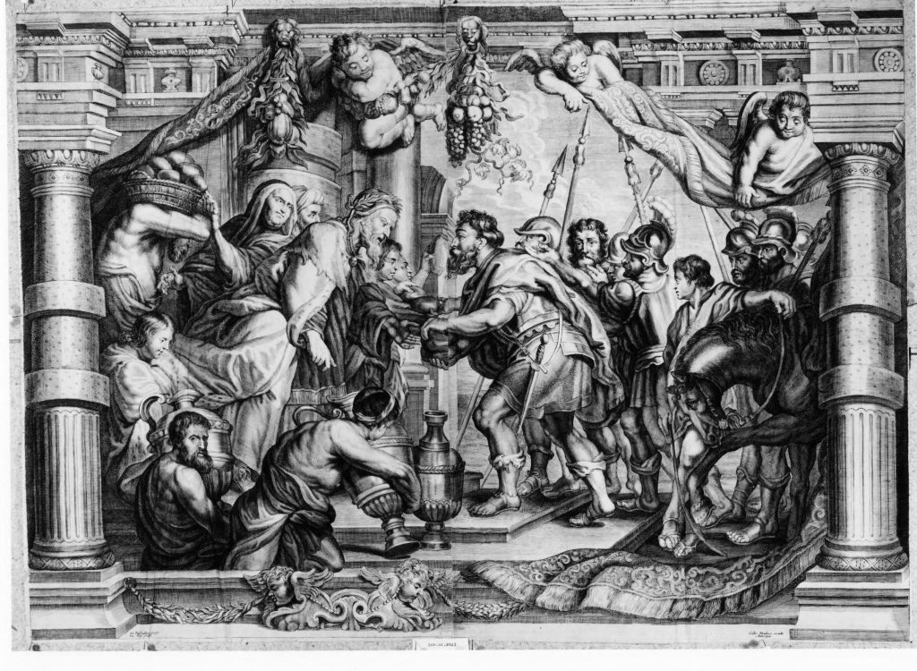 Abraham et Melchisédech, gravure d'après Rubens