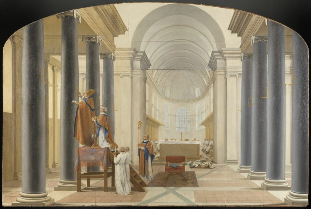 Dédicace d'une église de chartreux, peinture d'Eustache Le Sueur