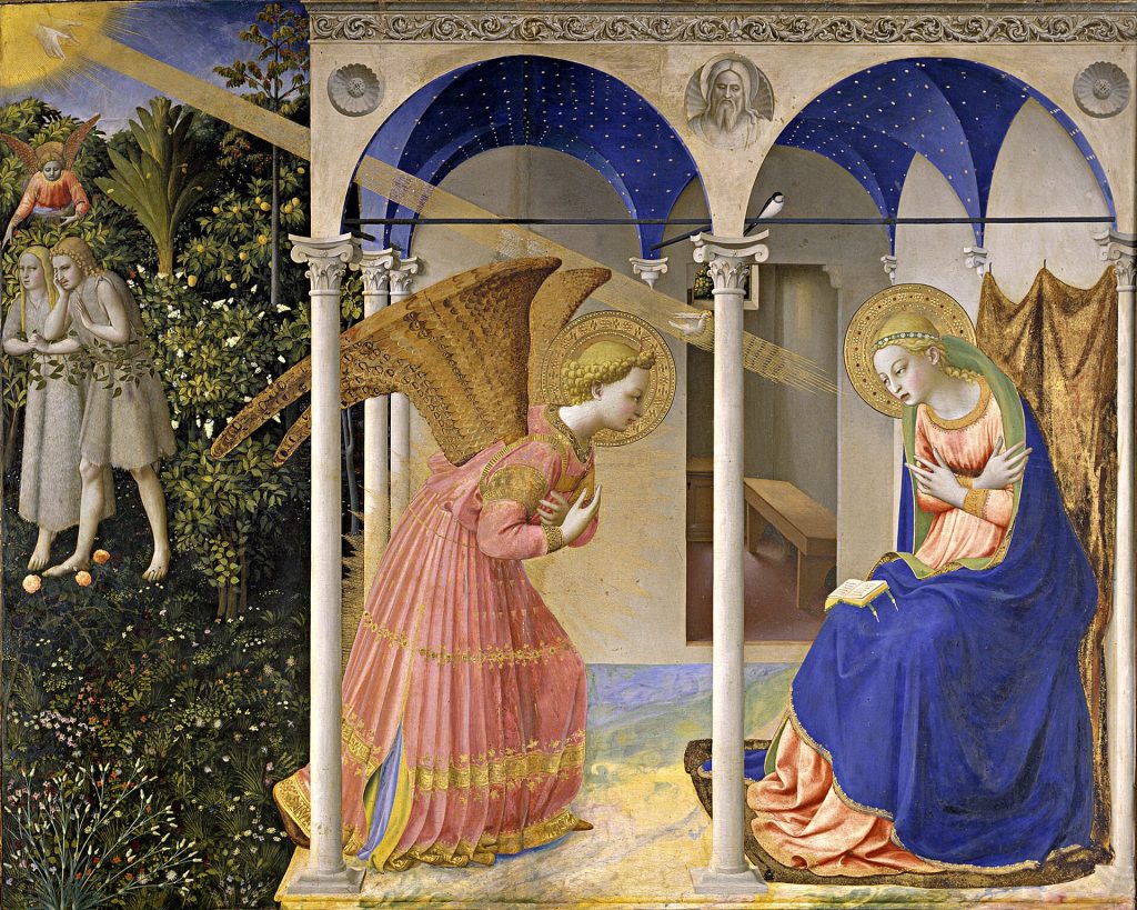 Annonciation de Fra Angelico, retable du musee du Prado a Madrid