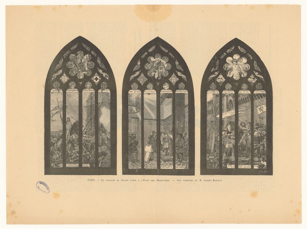 Projets de vitraux illustrant la vie de Jeanne d'Arc destinés à la cathédrale Sainte-Croix d'Orléans